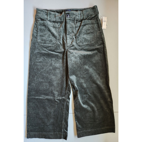 NWT Maeve The Colette Cropped Corduroy Wide Leg Pants Sz 34 Petite Green #7E411 - Picture 2 of 13